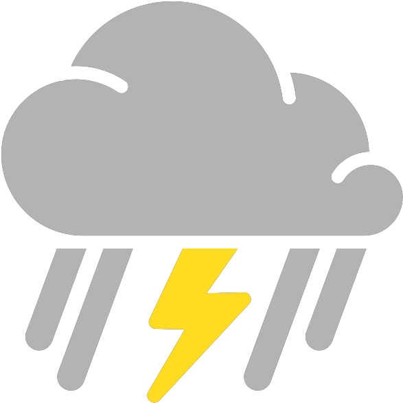 Simple Weather Icons Mixed Rain And Thunderstorms Svg - Scattered Thunderstorm Weather Symbol (600x600)