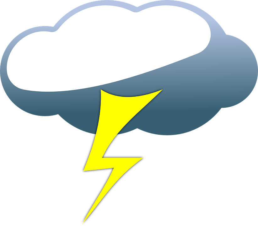 Blitz Mit Wolke Clipart - Thunder And Lightning Animated (822x720)