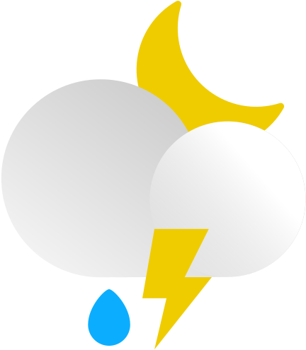 Weather, Half Moon, Cloud, Stormy, Storm, Rain, Thunerbolt - Meteorology (512x512)