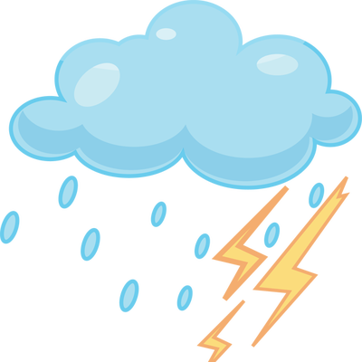 Thunderstorm Clip Art - Rain Clipart (400x400)