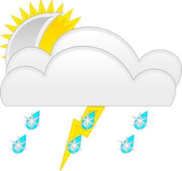 Cloud, Sun, Moon, Rain, Weather, Cloudy - Weather Clip Art Animations (361x340)