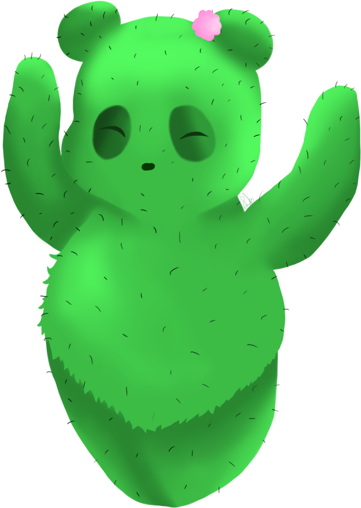#panda #animal #cactus #plant #drawing #cute - Cactus (761x1050)