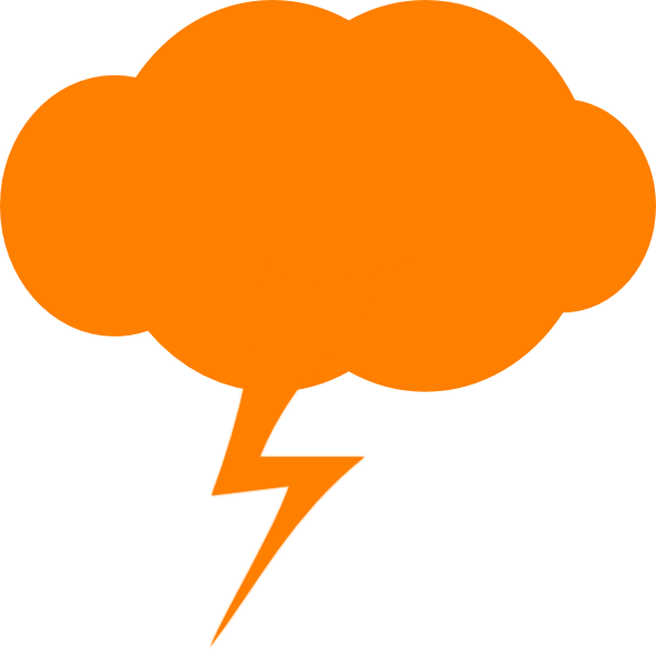 Thunder Orange Clip Art - Orange Thunder (600x595)