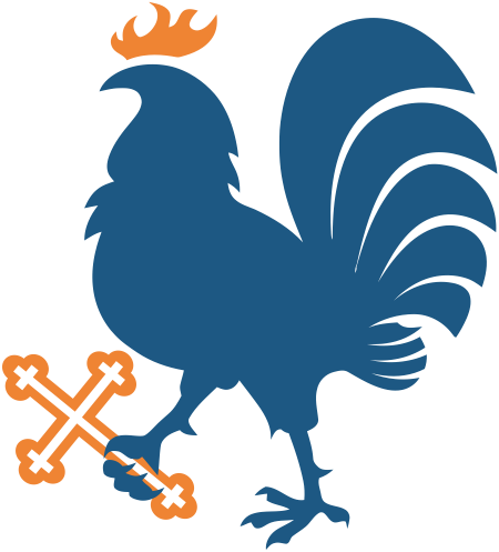 Most Of The Older Churches In The Netherlands Have - Rooster Holding A Cross (450x497)
