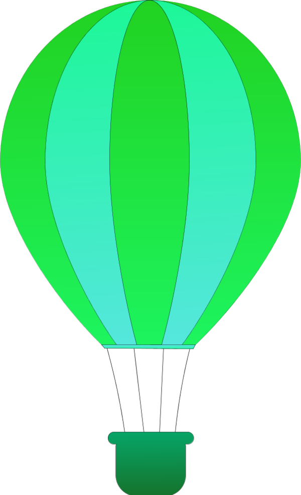 Vertical Striped Hot Air Balloons - Green Hot Air Balloon Clip Art (600x985)