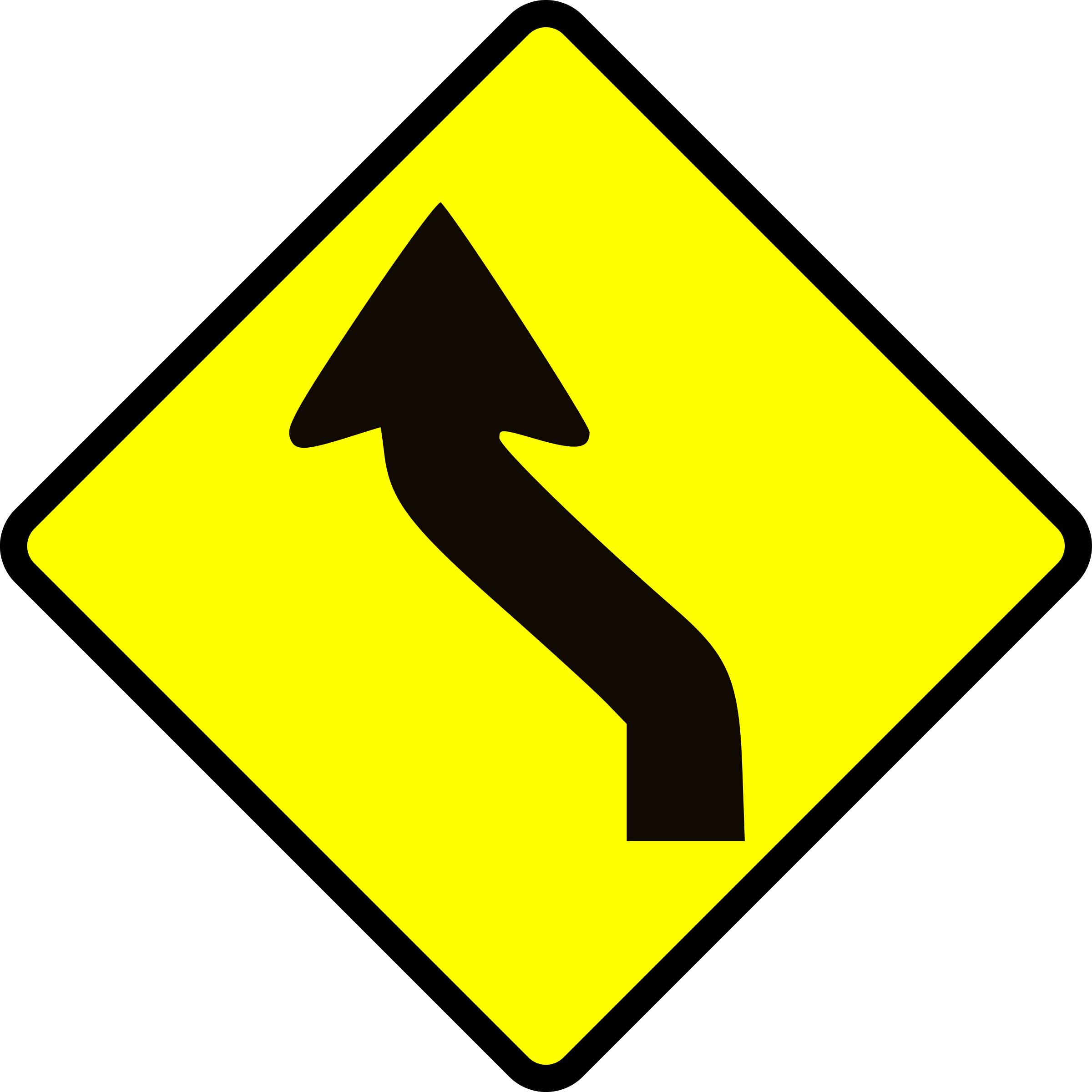 Clip Arts Related To - Curva Señal De Transito (2400x2400)