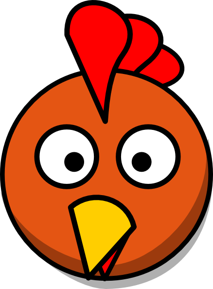 Chicken Head Clipart - Little Red Hen Face (438x594)