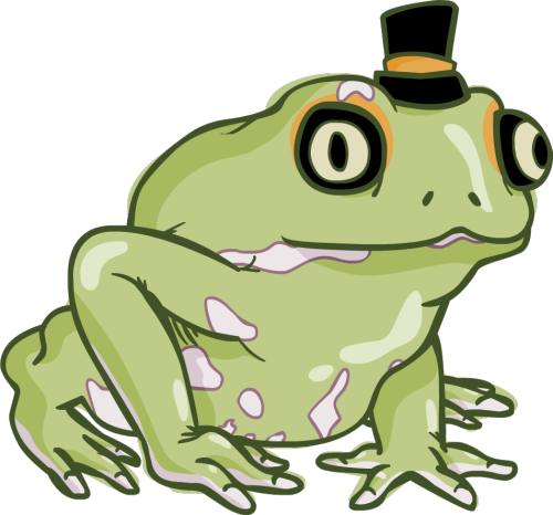 Frog Catching Fly Clipart - Clip Art (500x466)