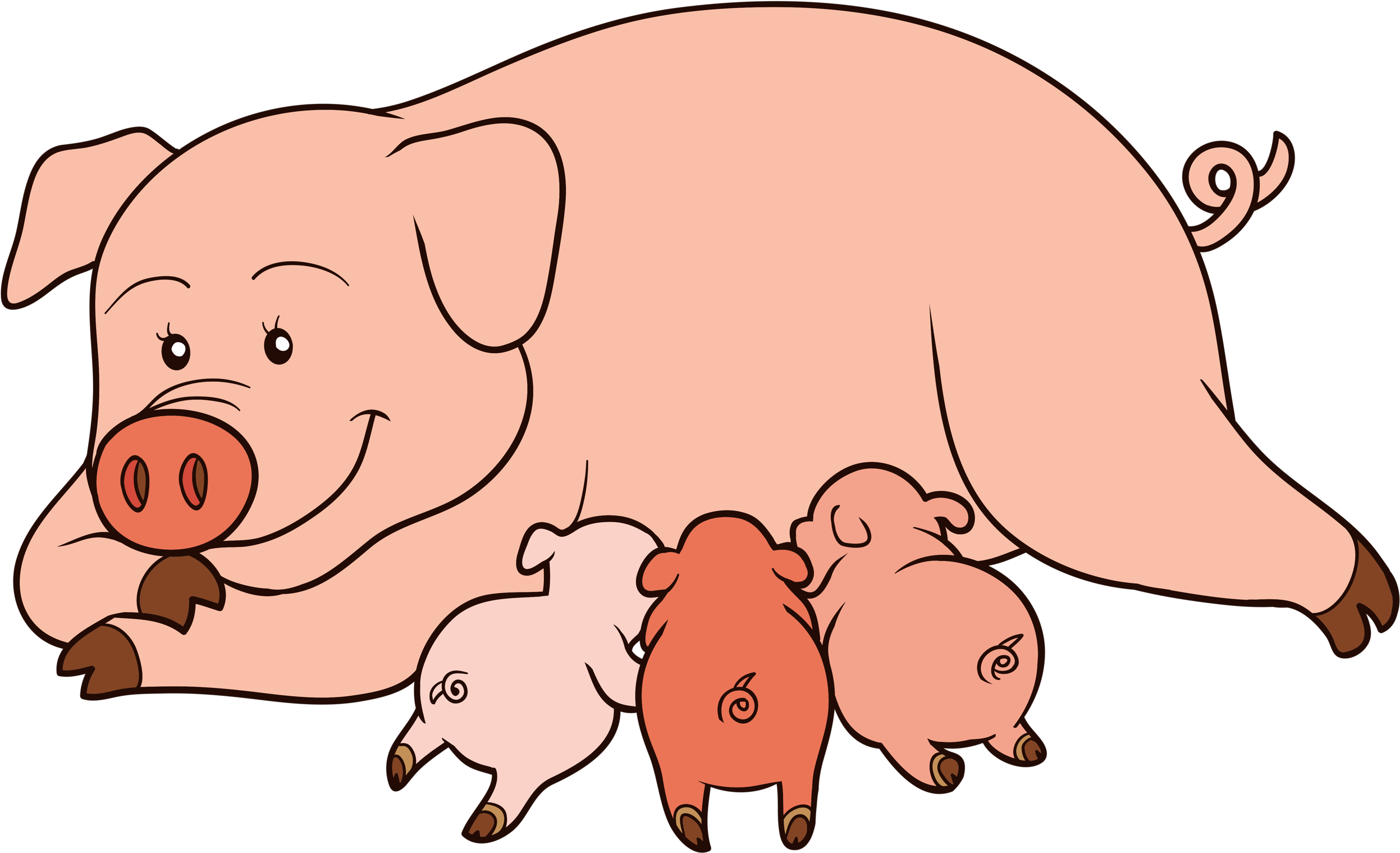 Яндекс - Фотки - Pig And Piglet Clipart (2560x1622)