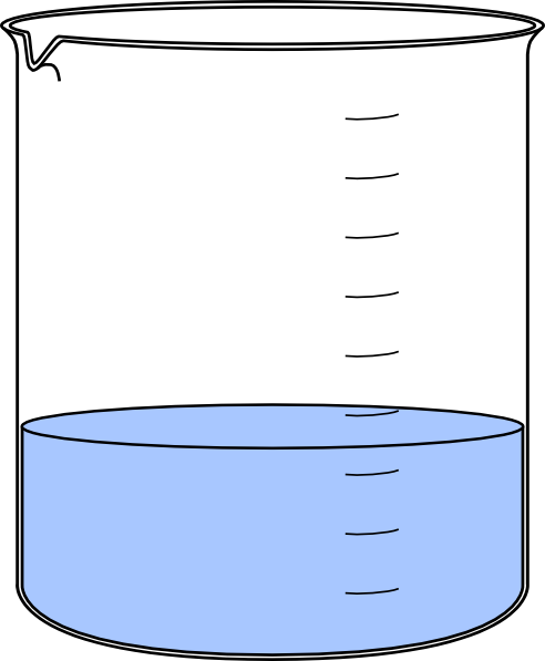 Lab Beaker Clip Art - Beaker With Water (492x597)