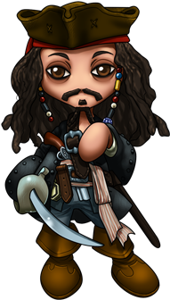 Jack Sparrow Chibi By Fallrin On Deviantart - Jack Sparrow Compas Transparent (350x400)