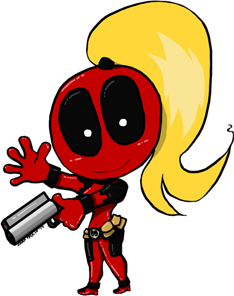 Lady Deadpool On Behance - Lady Deadpool Chibi Png (600x647)