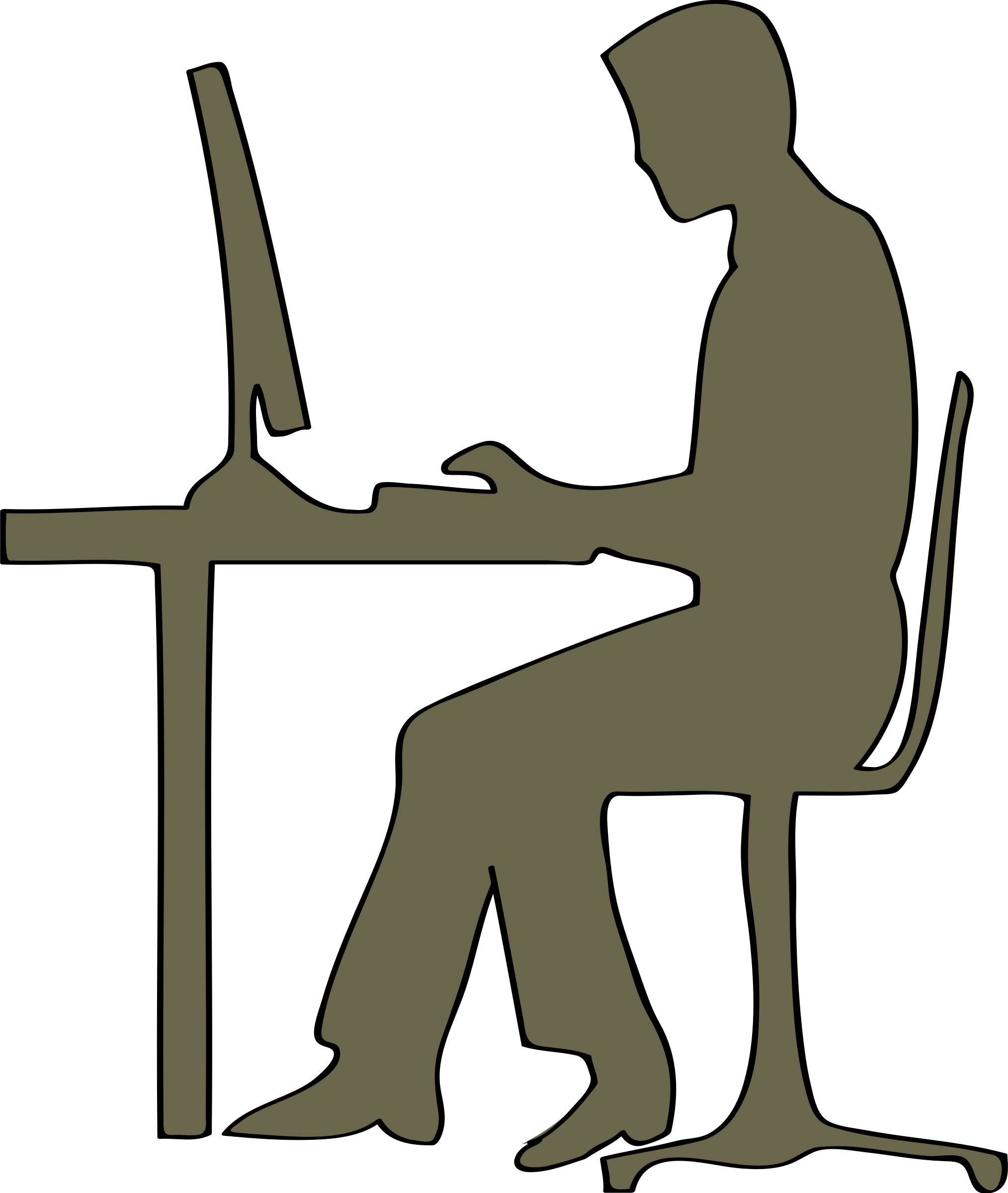 Clipart - Computer Desk Silhouette (2028x2400)