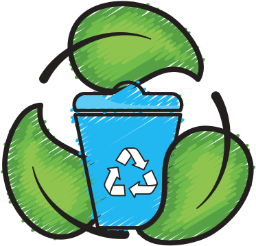 Recycle Can With Natural Leaves - Cuidado Del Medio Ambiente (550x550)