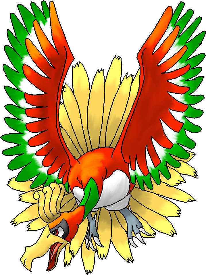 Ho-oh Drawing - Shiny Ho Oh (753x992)