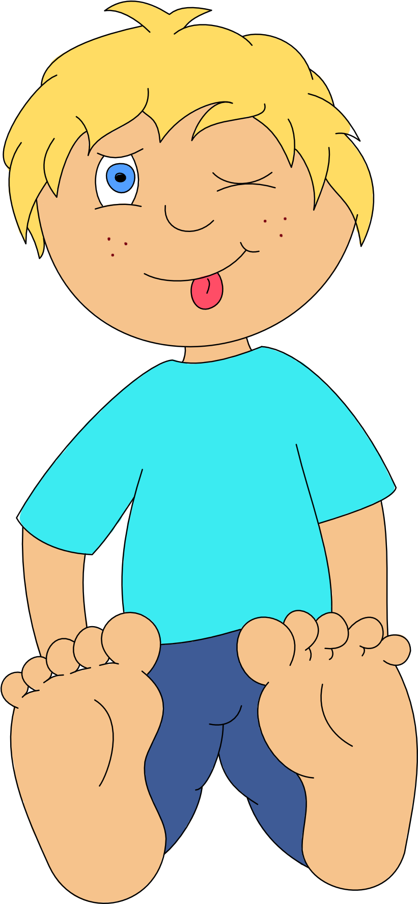 Cute Cartoon Boy Feet By Skippy1989 - Cartoon (914x1975)