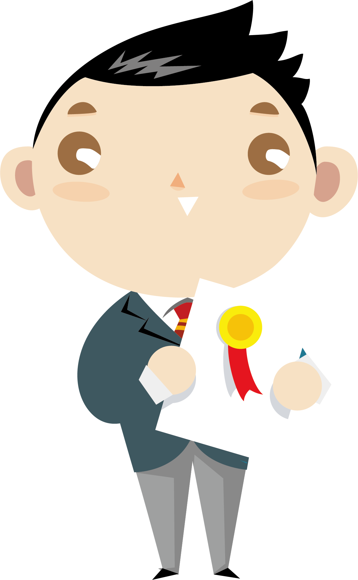 Teacher Lecturer Cartoon Flat Design - Vector Graphics (1215x1967)