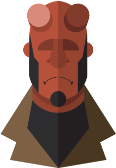 Batman Flash Hellboy - Graphic Design (360x432)