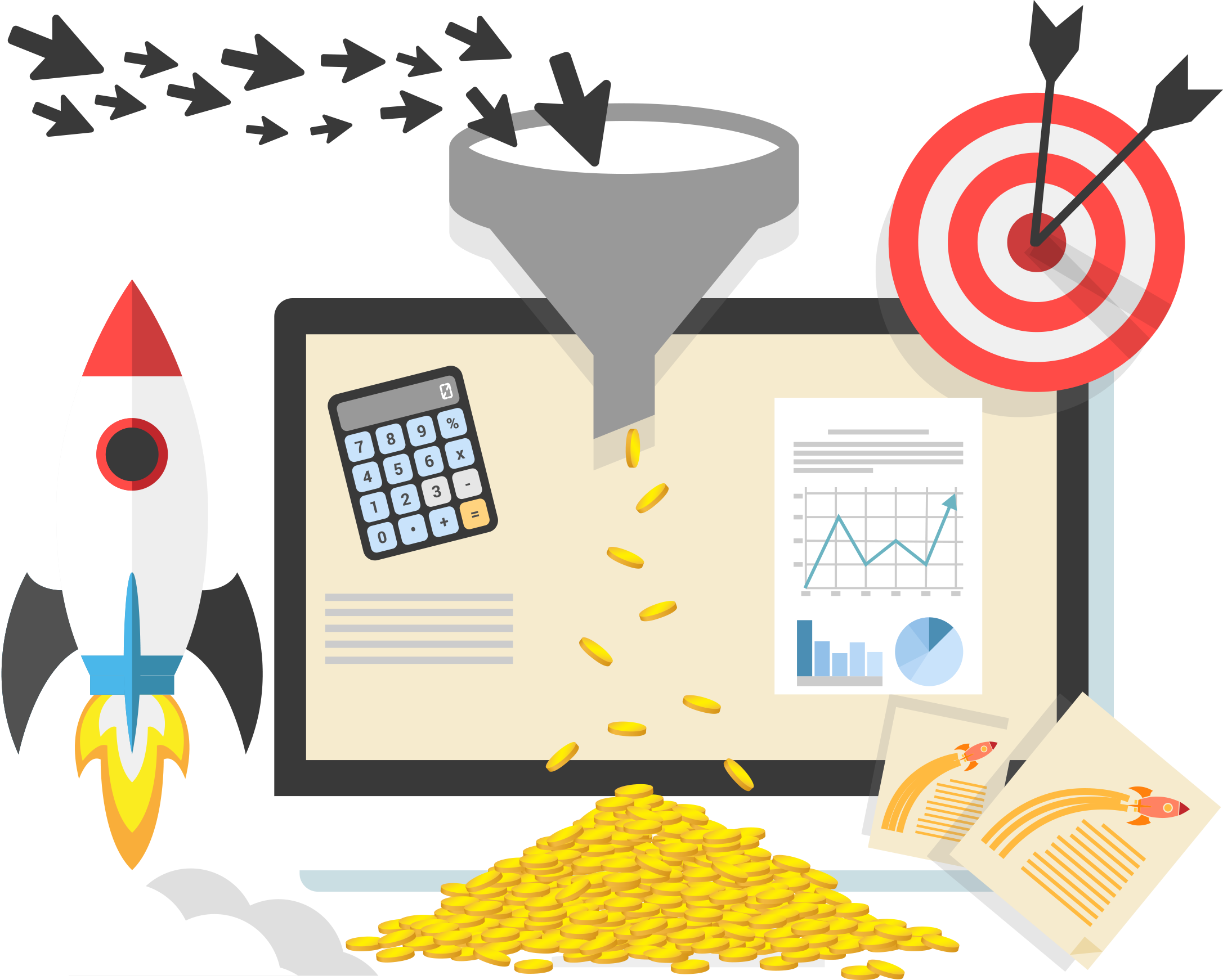 Desenvolvimendo De Site Nas Versões Móbile E Desktop - Funil De Vendas Icone (2173x1742)