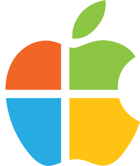 Battle Of The Ecosystems - Windows And Apple Logo (517x615)