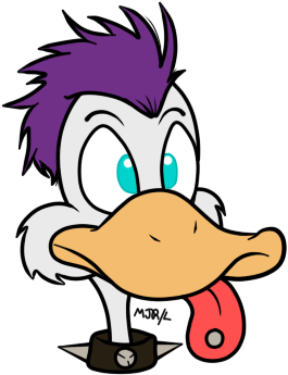 Punk Rock Duck By Bizrat - Cartoon (354x388)