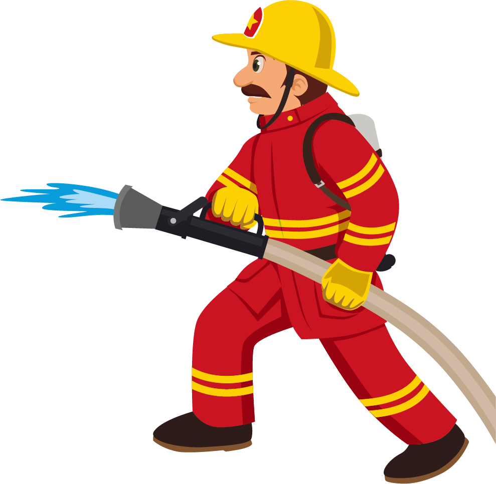 Cartoon Fireman - Firefighter Clipart - (989x966) Png Clipart Download. 