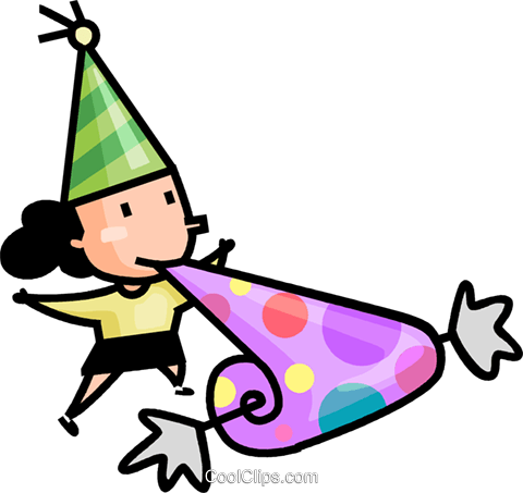 Girl Having Fun At A Birthday Party Royalty Free Vector - Girl Having Fun At A Birthday Party Royalty Free Vector (480x453)