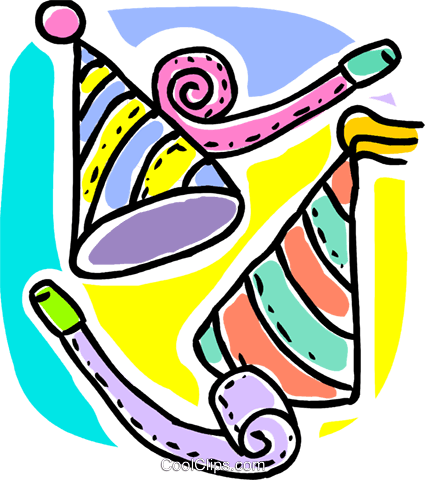 Party Hats And Noise Makers Royalty Free Vector Clip - Party Hats And Noise Makers Royalty Free Vector Clip (425x480)