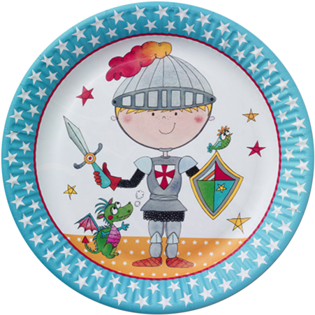 Brave Knight Party Plates - Rachel Ellen Knight Party Paper Plates X 8 (474x480)
