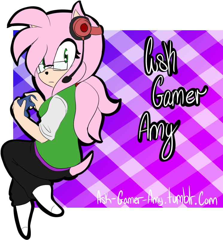 Ask Gamer Amy Banner~ By Siinnack - Cartoon (800x1000)