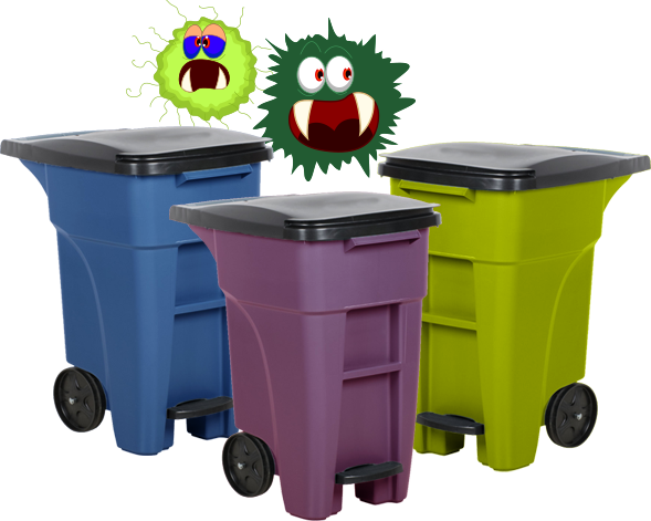 Trash Can Bacteria - Waste Container (589x471)