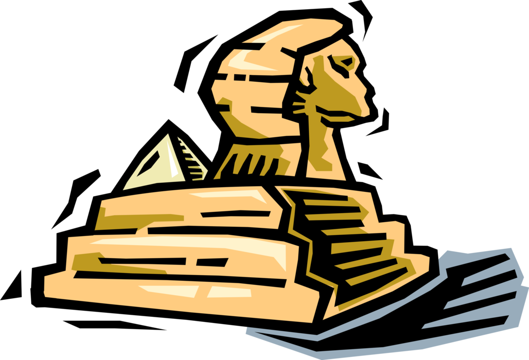 Vector Illustration Of Ancient Egyptian Great Sphinx - Sphinx Vector Png (1028x700)