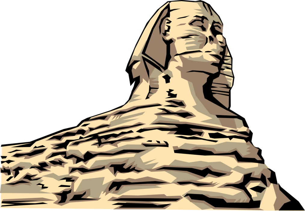 Vector Illustration Of Great Sphinx Of Giza Mythical - Bara Bey (1013x700)