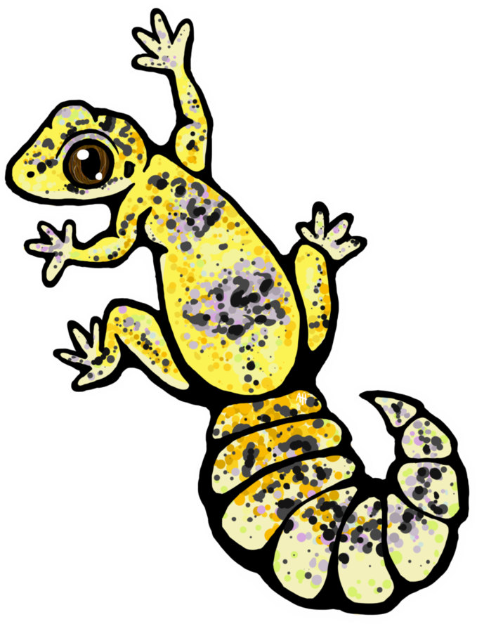 High Yellow Leopard Gecko Stickers By Sc - High Yellow Leopard Gecko Stickers By Sc (1024x1024)