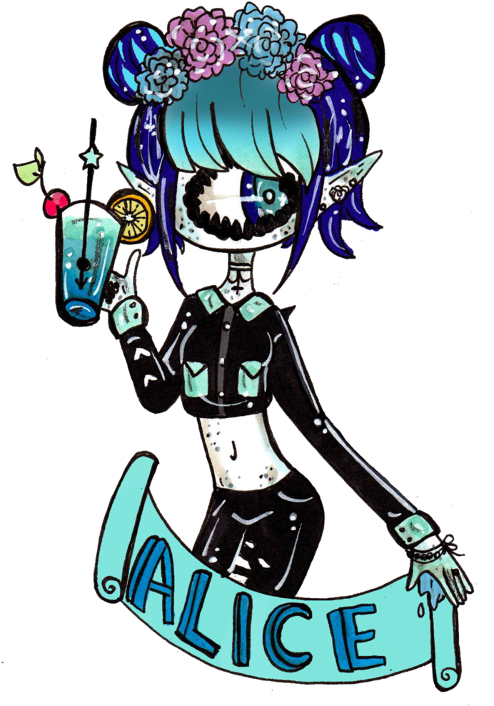 Alice Drink Party Ych By Guppie Vibes - Cartoon (733x1090)