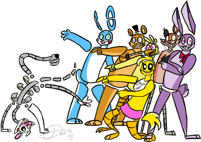 The Squad By Ask The 5naf Crew - Cartoon (700x500)