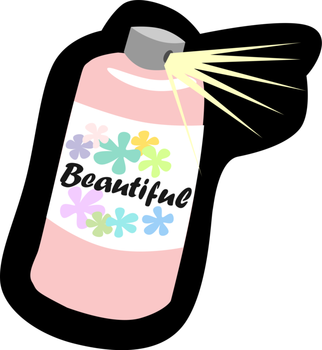 Vector Illustration Of Personal Grooming Hair Spray - La Bassée (643x700)