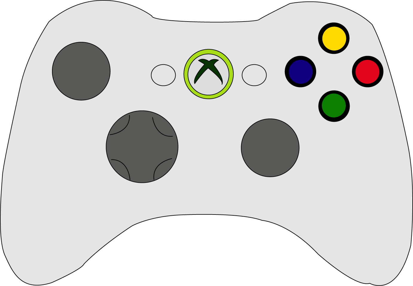 28 Collection Of Simple Xbox Controller Drawing High - Xbox Controller Drawing Easy (1382x956)