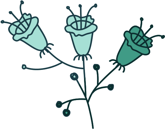 Set Of Flowers With Stem And Leaves - Vector Graphics (550x550)