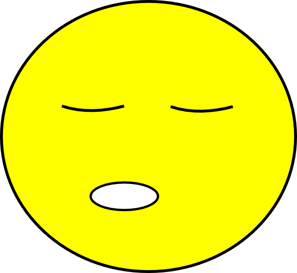 Sleepy Smiley Clip Art - Bomb Yellow (600x552)