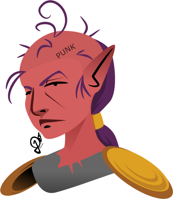 Bald Elf By Fuchsworld - Cartoon (800x986)