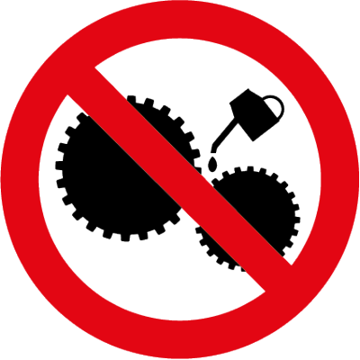 Do Not Oil Symbol - Do Not Oil/clean/use This Machine Whilst In Motion (400x400)