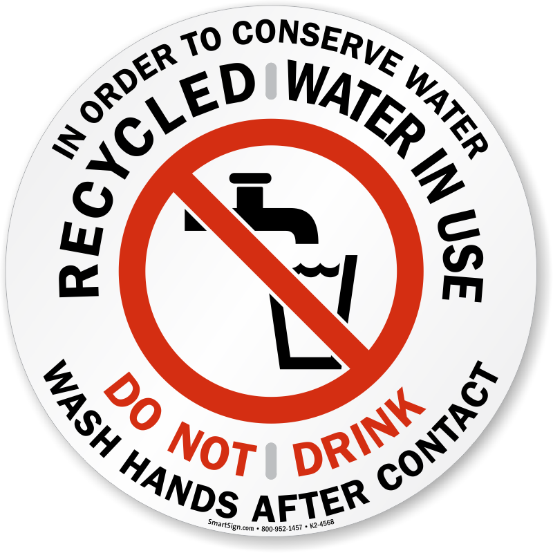 Zoom, Price, Buy - Smartsign Aluminum Sign, Legend Warning: Non-potable (800x800)