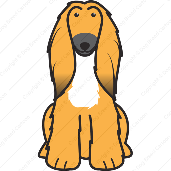 Afghan Hound Dog Cartoon Tote Bag, Adult Unisex, Natural (600x600)