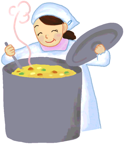 Cafeteria Clipart Lunch Lady - Cozinheira Da Escola Desenho (437x507)