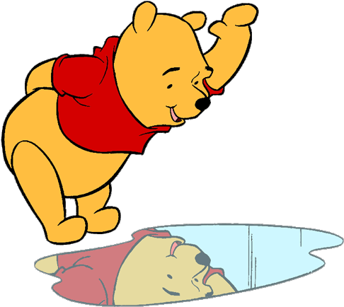 Reflection Clipart - Winnie The Pooh Reflection (500x451)