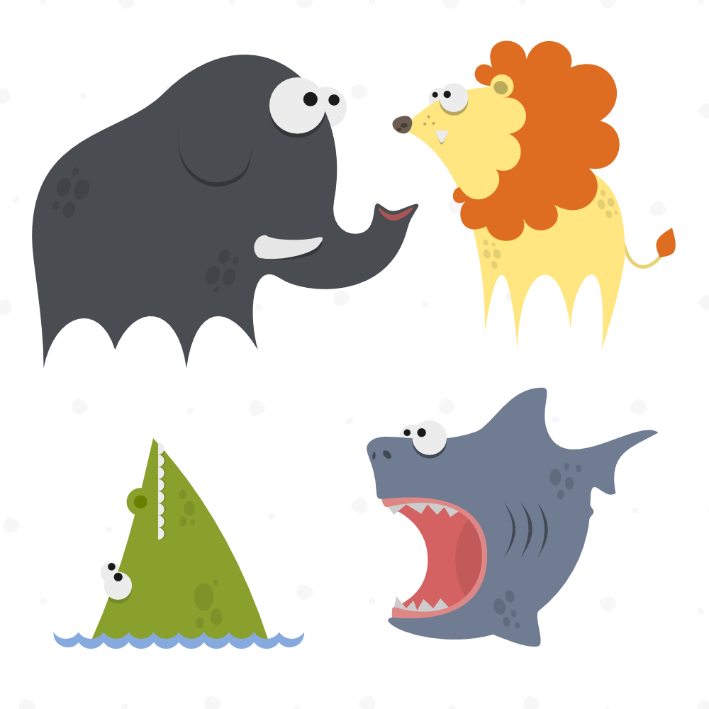 Cute Animals Vector Set - Cuteness (1000x1000)