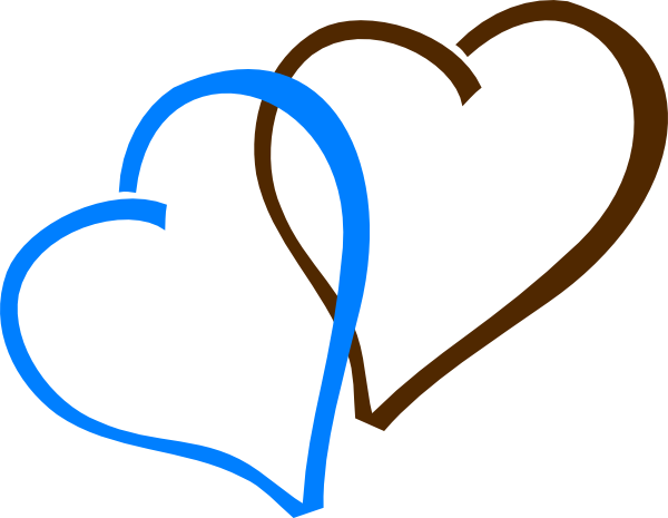 Brown And Blue Hearts Svg Clip Arts 600 X 465 Px - Blue And Brown Hearts (600x465)