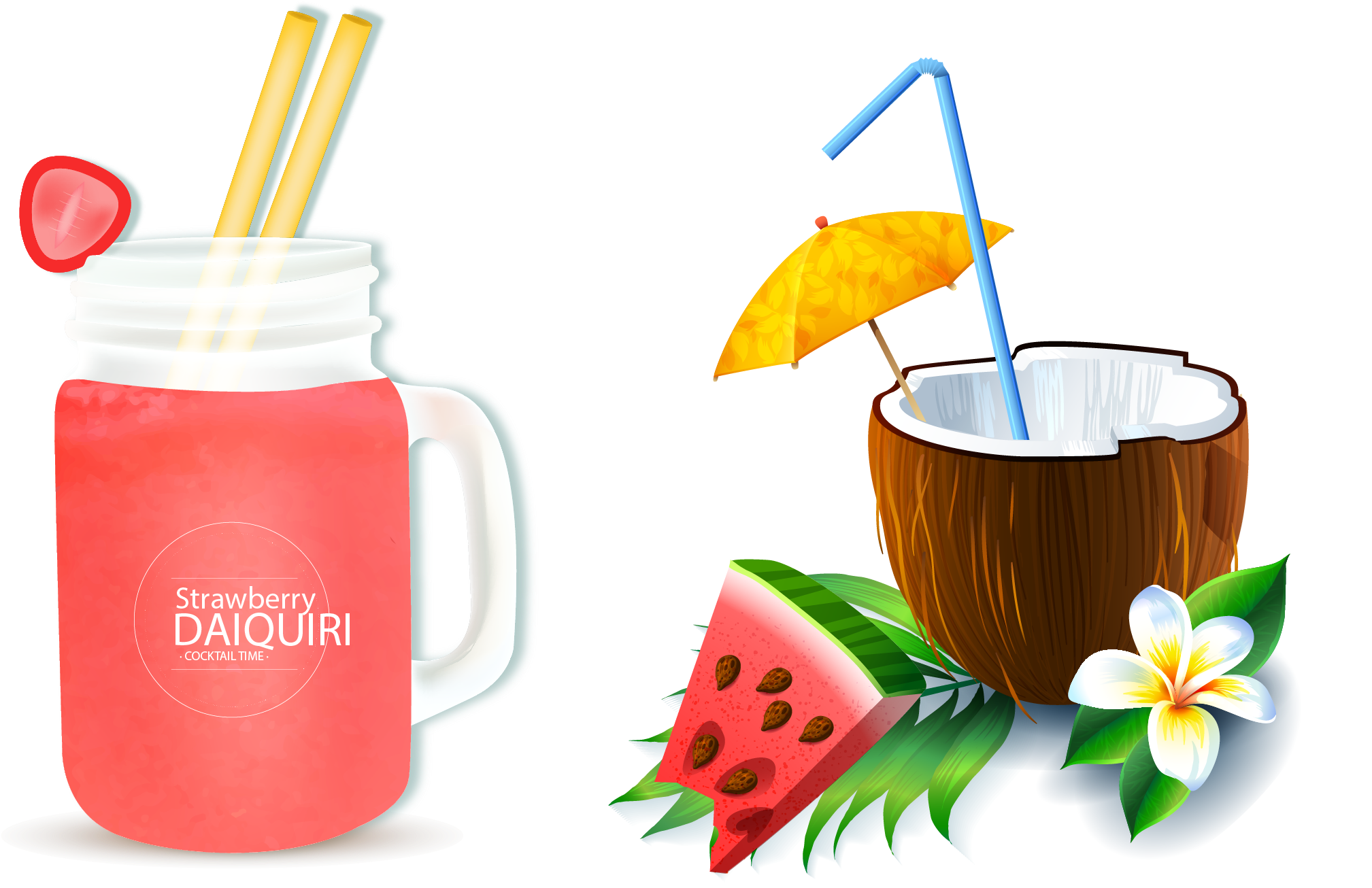 Cocktail Martini Coconut Water Coconut Milk - Summer Coconut Juice Png (2016x1387)