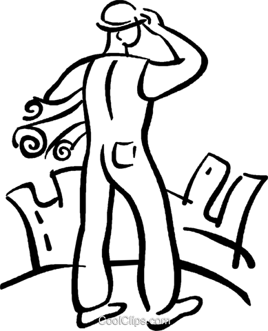 Foreman With Blueprints Royalty Free Vector Clip Art - Teacher (389x480)